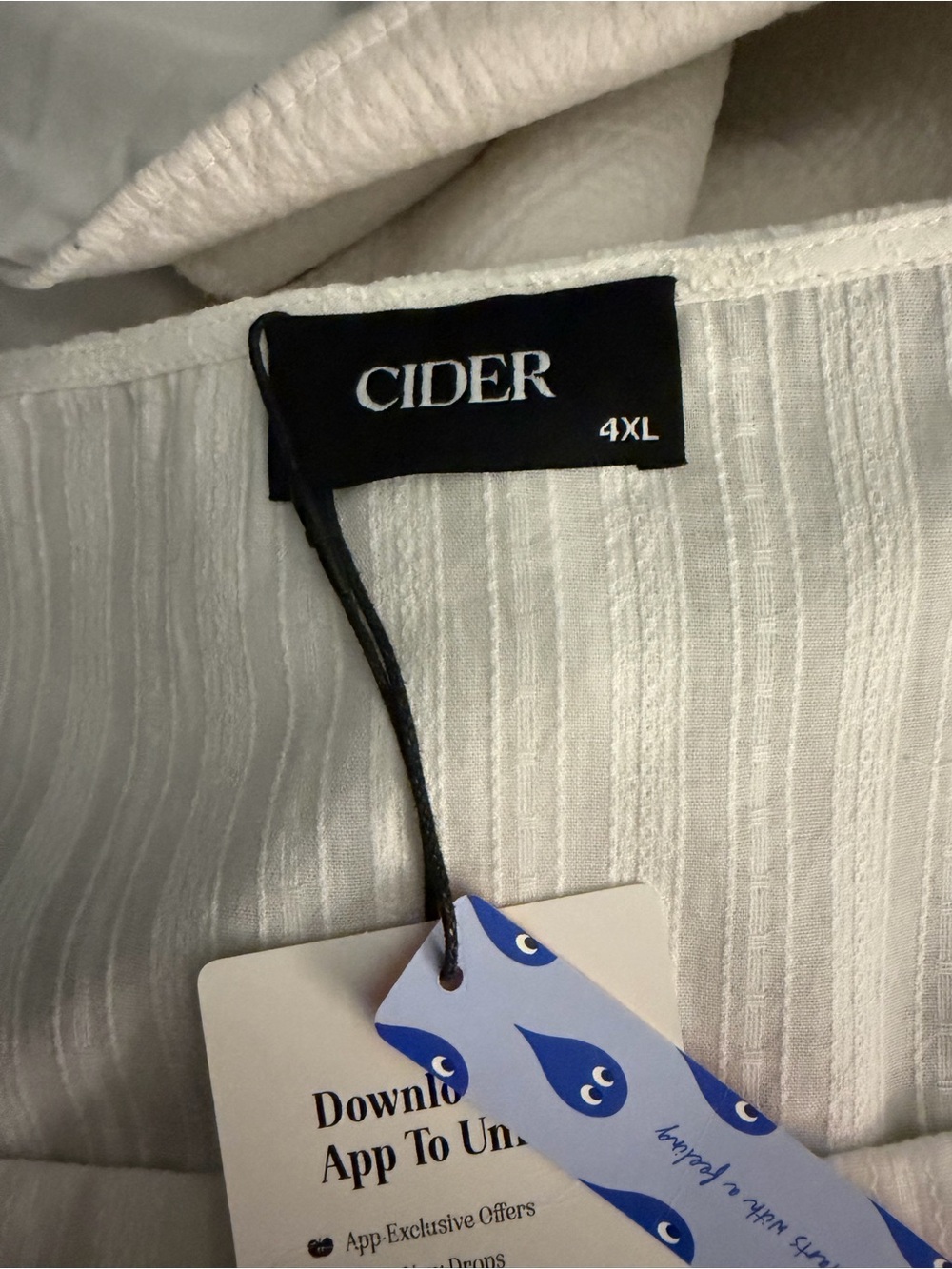 Cider White Square-Neck Peasant Tunic with Puff Sleeves - Picture 3 of 3